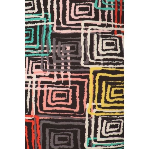 (Plus) Curvy Black Multi Abstract Geometric Pattern Print Leggings - Picture 5 of 5